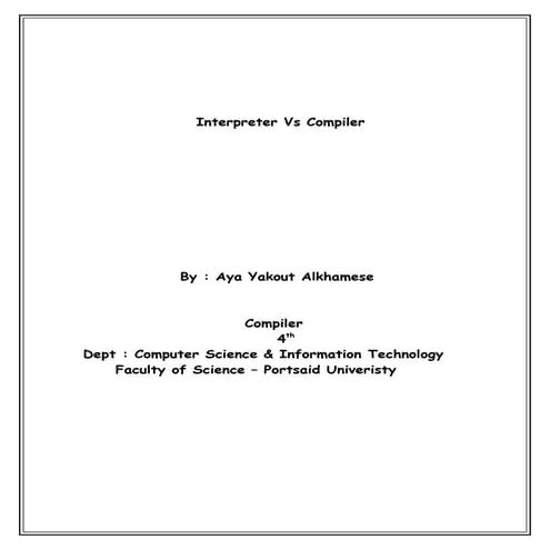 compiler vs interpreter | DOC
