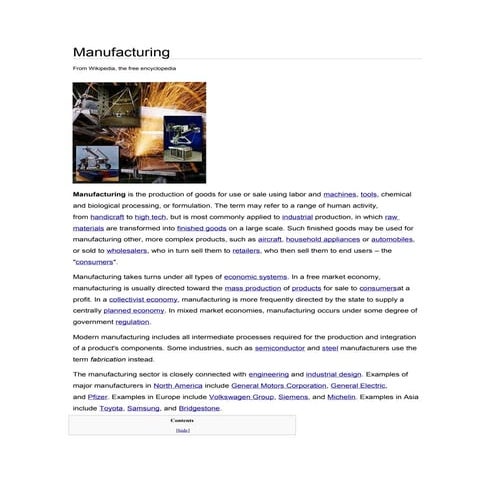 Manufacturing