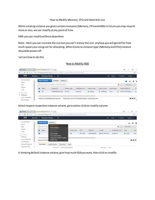 AWS | how to upgrade resource