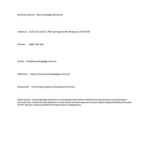 Cleaning Edge Solutions | DOCX