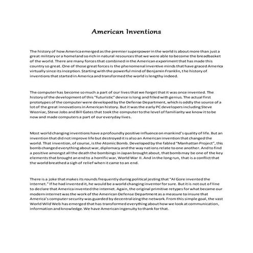 American inventions | DOCX