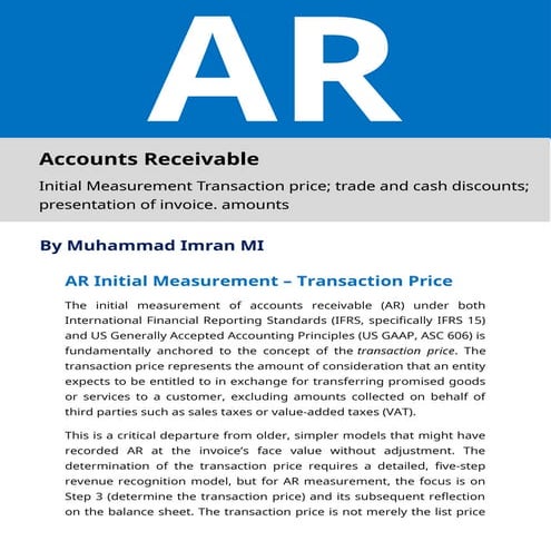 Comprehensive Guide to AR Initial Measurement and Transaction Price ...