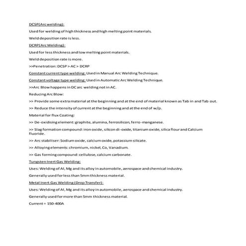 Welding- Short Notes ( Key properties and Applications )