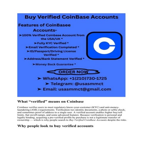 Top 5 Sites to Buy Verified coinBase Accounts (2025 Update)