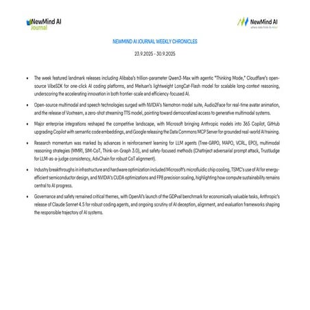 NewMind AI Weekly Chronicles September ’25 Week IV