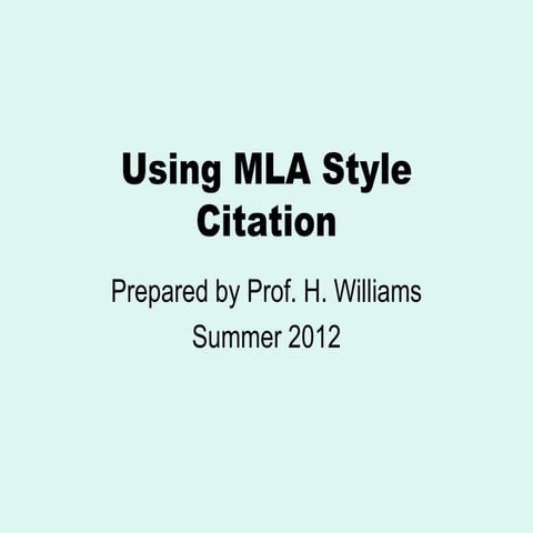MLA presentation | PPT