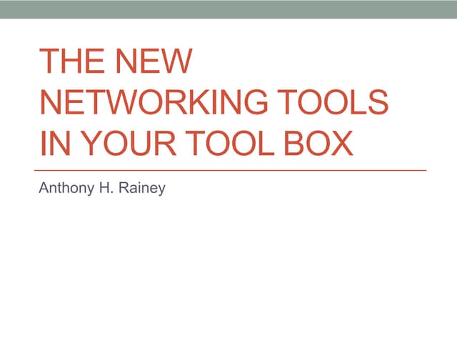 New Networking Skills - Using Social Media