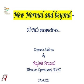 New normal and beyond –RVNL Perspective dt 27.10.21