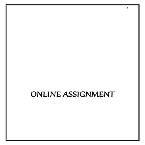 New online assignment