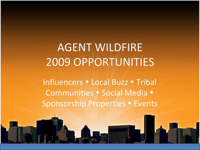 New Opportunities 2009 - Agent Wild...