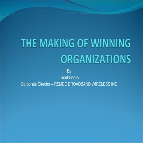 New Organization R Gamo