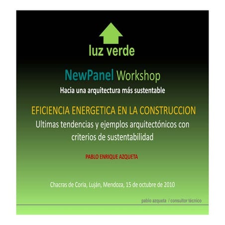 Workshop 2010- Eficiencia Energetica en la Construccion | PDF