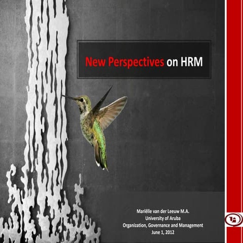 New Perspective On Hrm, Moving Aruba Forward Presentation Marielle Van Der Leeuw