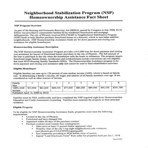 City of Phoenix Neighborhood Stabilization Program Part 1