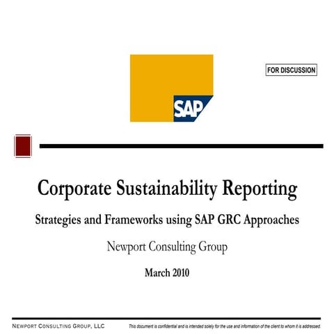  Newport discussion   corporate sustainability reporting using sap grc v3