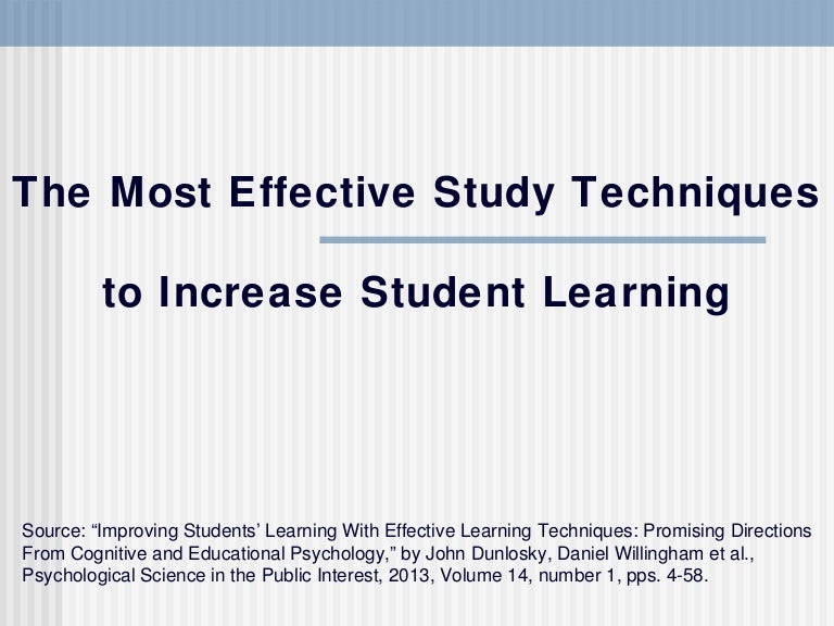 Most effective study techniques