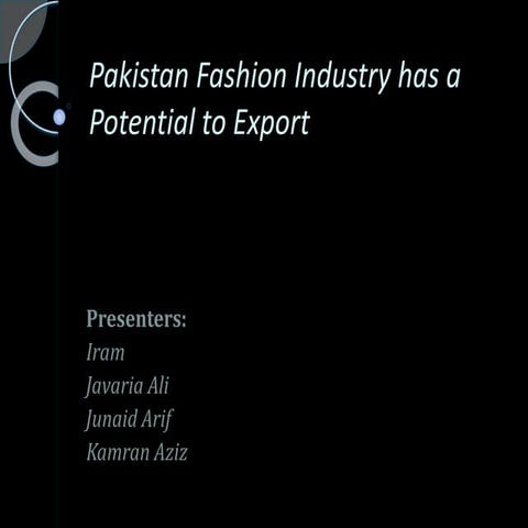 Pakistani Fashion Industry | PPTX