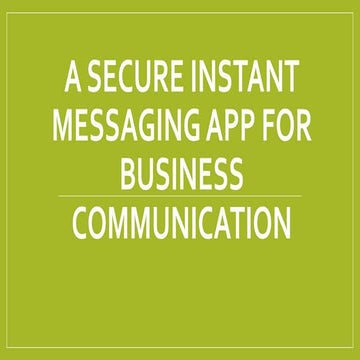 Secure Instant Messaging App