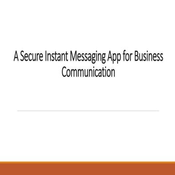 Secure Instant Messaging App