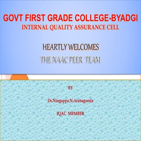 INTERNAL QUALITY ASSESSMENT CELL IN THE COLLEGE