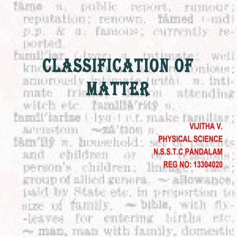 classification of matter