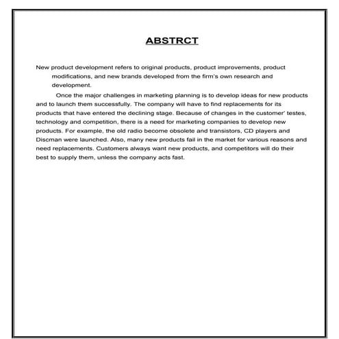 New product development