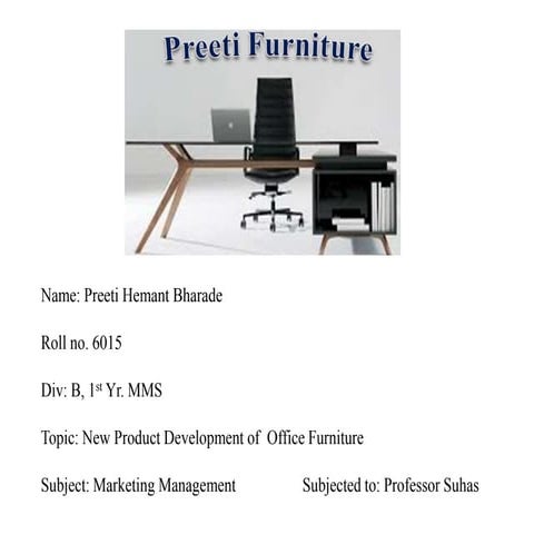 New product development of office furniture