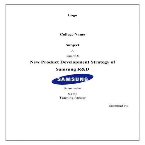 New product development strategy of Samsung R&D Report | DOCX