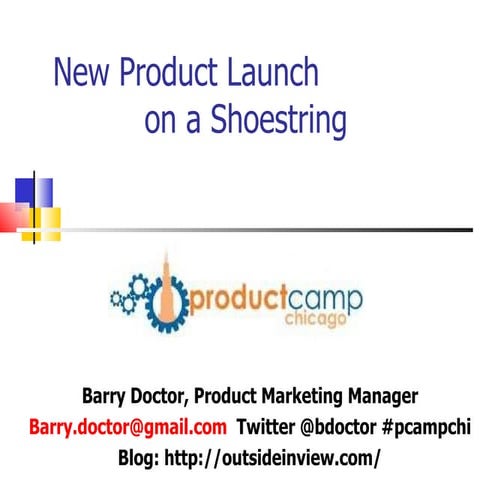 New product launch on a shoestring3