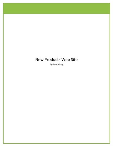 New Products Web Site
