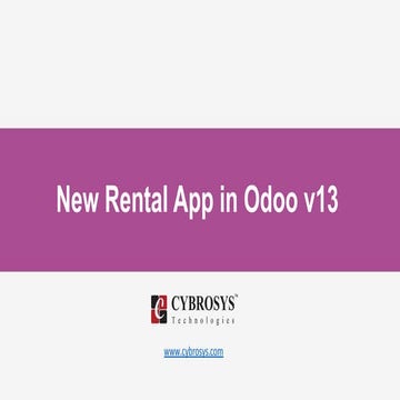 New Rental App in Odoo 13