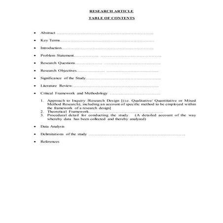 New research article format for your next assignment | DOCX