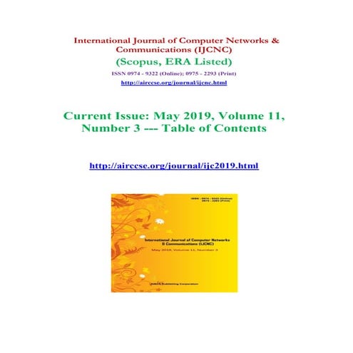 New research articles 2019 may issue international journal of computer networ...