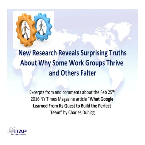 New Research Reveals Surprising Truths About Why Some Work Groups Thrive and ...