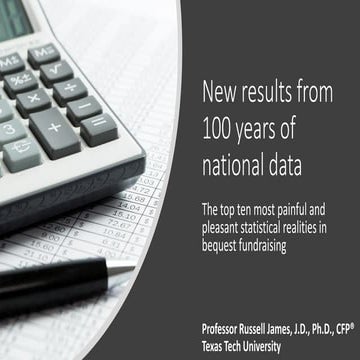 Charitable bequest fundraising: New results from 100 years of national data