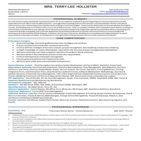 Resume - Sr. Business Analyst