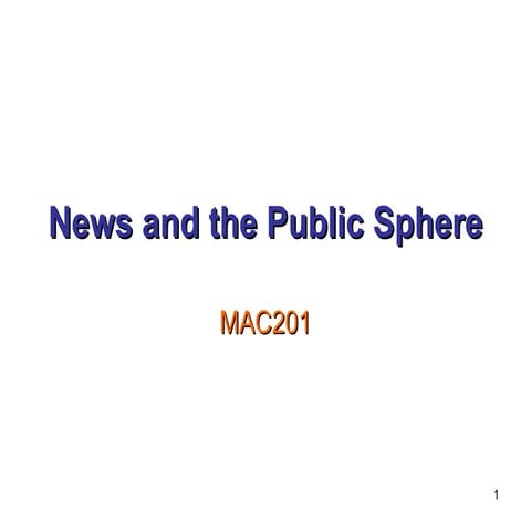 News And The Public Sphere