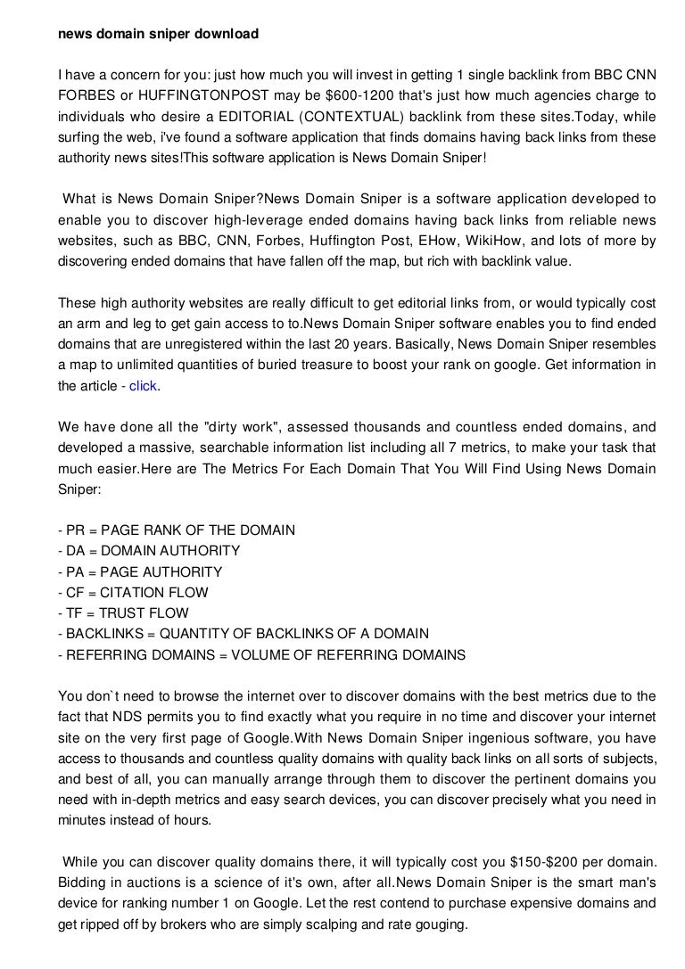 A Honest News Domain Sniper Review