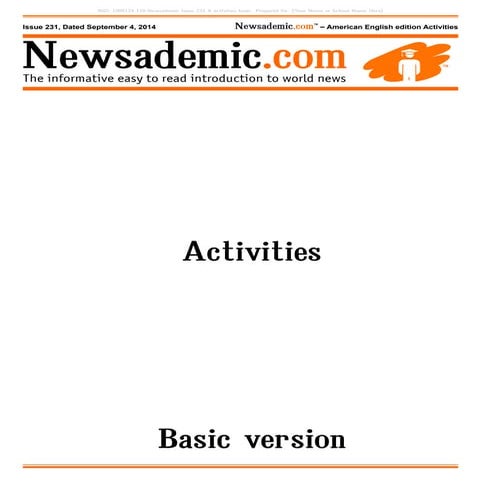 Newsademic 5 September 2014 : Basic activities