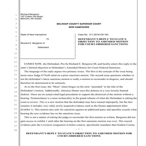 Motion to Reconsider Denial of Motion to Dismiss on Speedy Trial ...