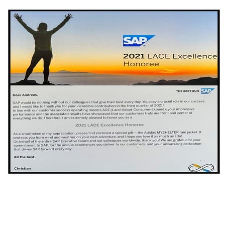 SAP LACE Excellence Honoree