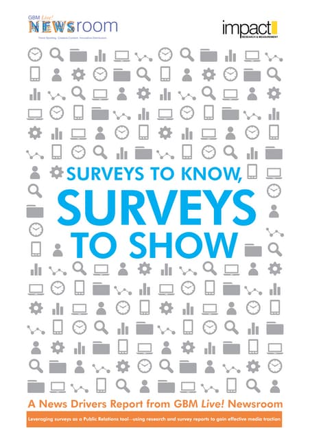 Surveys to Know, Surveys to Show - A News Drivers Report from GBM Live! Newsroom