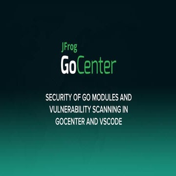 Security of Go Modules and Vulnerability Scanning in GoCenter and VSCode