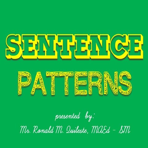 Sentence Patterns - Grammar Lesson for Grades 5 and 6