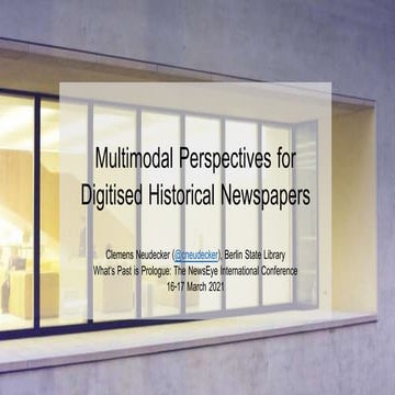 Multimodal Perspectives for Digitised Historical Newspapers