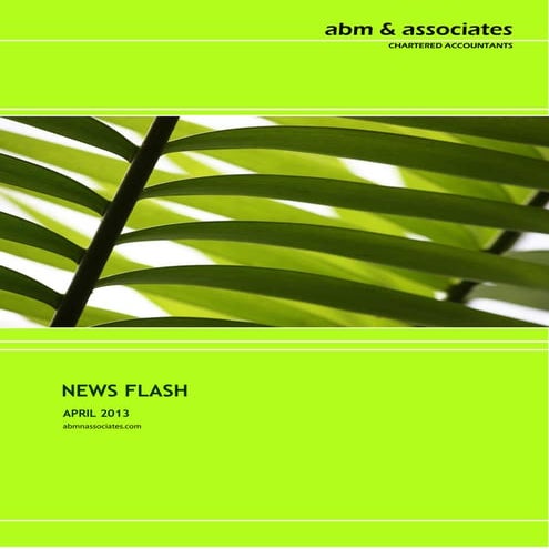 News Flash April 2013 - abm & associates