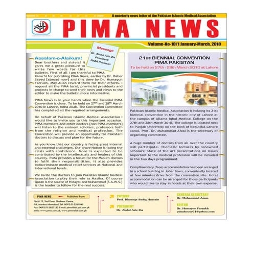 PIMA News Letter
