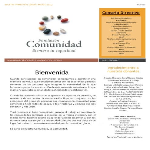 Boletín Trimestral Comunidad A.C.