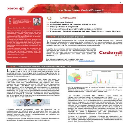 Newsletter Codendi 2eme trimestre 08