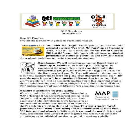 Newsletter - 6th October 2014